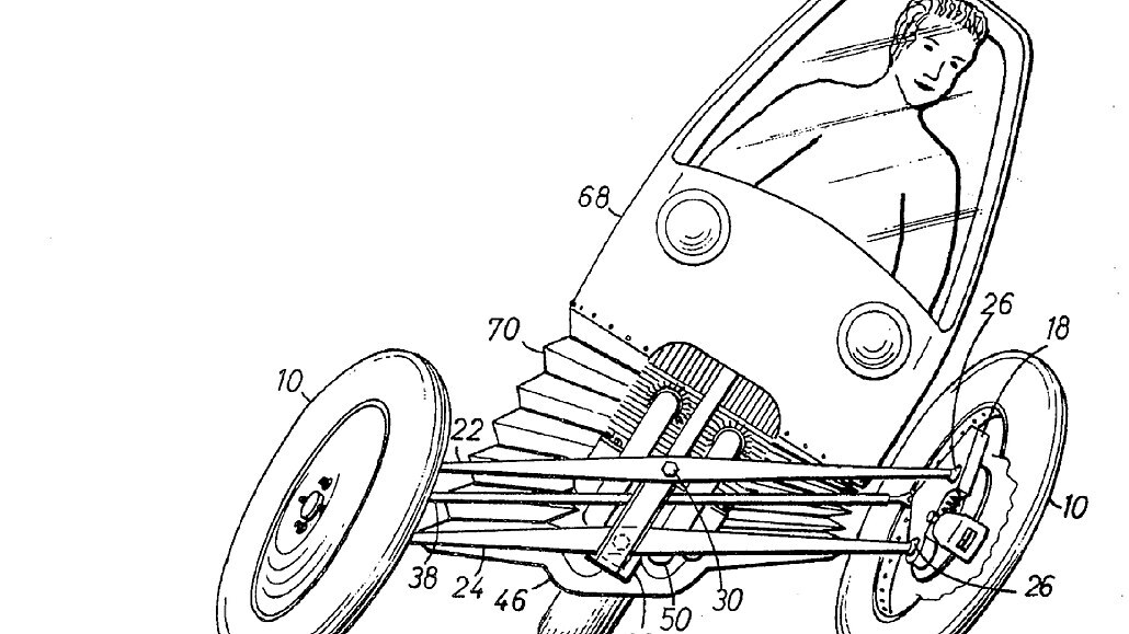 Obrázky tíkolové motorky z patentového spisu Wolfganga Tratuweina