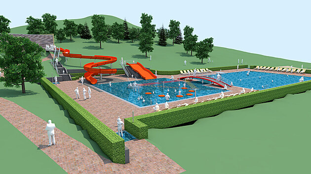 Ostrovské koupaliště dostane nové bazény. Chybět nebudou plavecké dráhy a vodní atrakce.