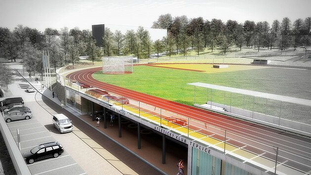 Takto by mohl nový atletický stadion v Teplicích vypadat.