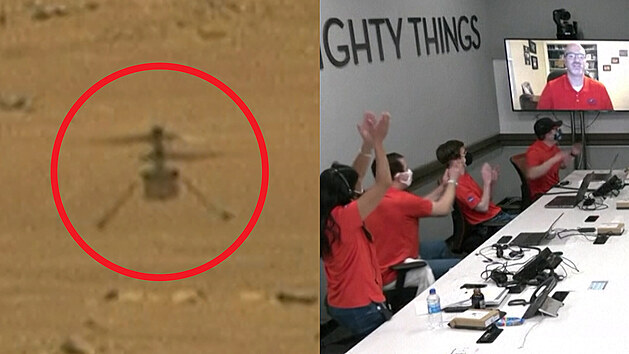 Vrtulníček Ingenuity se poprvé proletěl nad Marsem