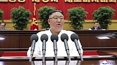 Severokorejský vůdce Kim Čong-un na sjezdu Korejské strany práce vyzval občany,...