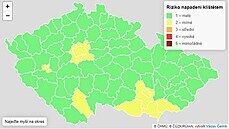 Aktuální mapa výskytu klíat v polovin dubna 2021