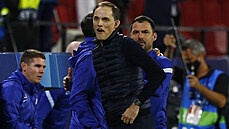 Trenér fotbalistů Chelsea Thomas Tuchel slaví postup do semifinále Ligy mistrů.
