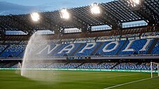 Pohled na stadion ped zápasem Neapole proti Interu Milán