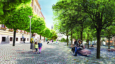 Vizualizace proměny náměstí v Uherském Brodě.