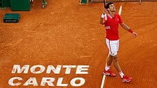 Novak Djokovi se na turnaji v Monte Carlu raduje z výhry.