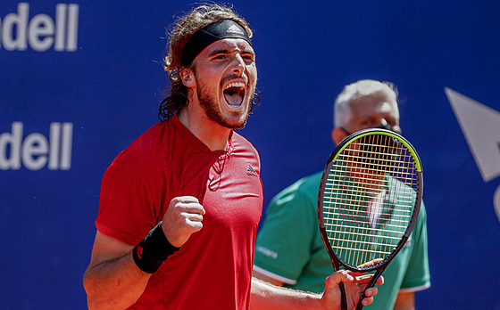 Stefanos Tsitsipas po semifinálové výhe v Barcelon.