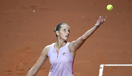 Karolína Plíšková v prvním kole turnaje ve Stuttgartu.