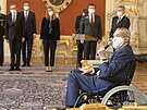 Prezident Milo Zeman hovoí 21. dubna 2021 na Praském hrad pi jmenování...