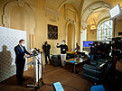 Ministr zahranií Jakub Kulhánek na tiskové konferenci po schzce s ruským...