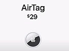 Jeden Apple AirTag bude stát 29 dolar.