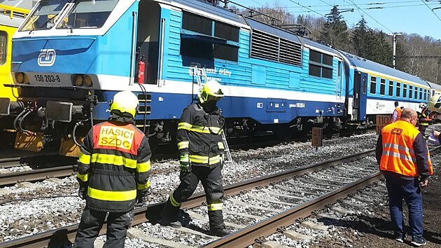 Při požáru vlaku v Hoštejně na Šumpersku nebyl nikdo zraněn.