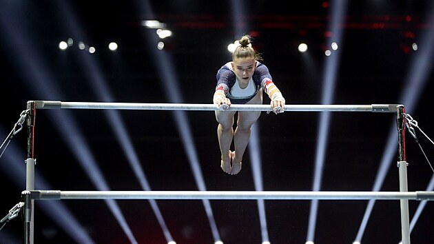 Alice Kinsellaov na mistrovstv Evropy ve sportovn gymnastice v Basileji.