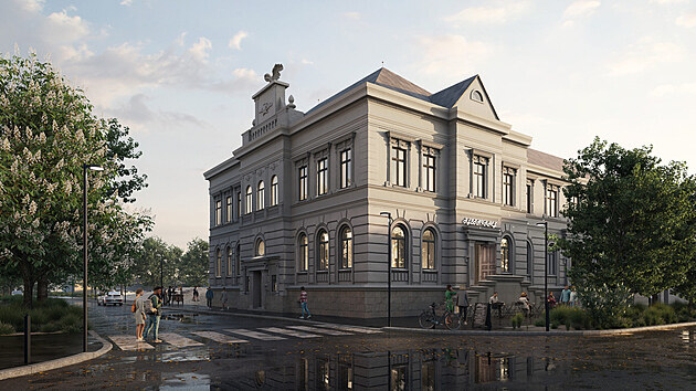 Vítězný návrh revitalizace sokolovny v Rokycanech od pražského ateliéru Rusina Frei.