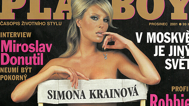 Simona Krainov na oblce magaznu Playboy (prosinec 2001)