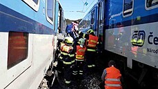Pi poáru vlaku v Hotejn na umpersku nebyl nikdo zrann.