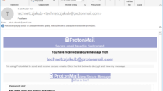 Takto se příjemci zobrazí odeslaný e-mail službou Protonmail