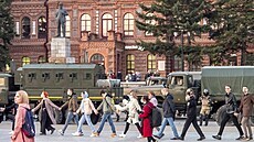 Protesty na podporu uvznného opoziního vdce Alexeje Navalného v Rusku. (21....