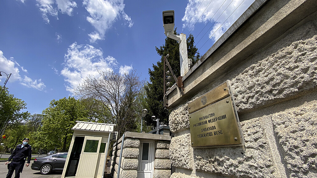 Ruská ambasáda v rumunské Bukureti. (26. dubna 2021)