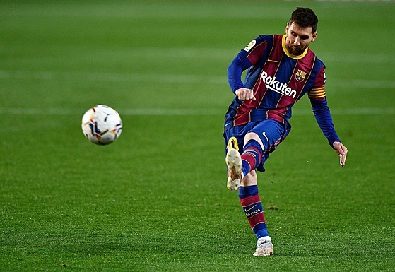 Lionel Messi z Barcelony v zápase proti Valencii