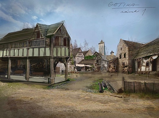 Gotická vesnička plánovaná u Kristýny