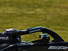 Lewis Hamilton z Mercedesu bhem Velké ceny Portugalska