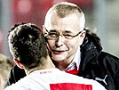 Jaroslav Tvrdík a Ondej Kúdela se radují z ligového titulu Slavie.