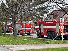 Únik plynu uzavel Kamýckou ulici v praském Suchdole. (4.5.2021)