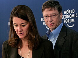 Melinda Gatesová a Bill Gates (Davos, 26. ledna 2007)