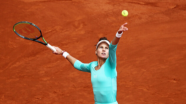 Veronika Kuděrmětovová v osmifinále turnaje v Madridu.
