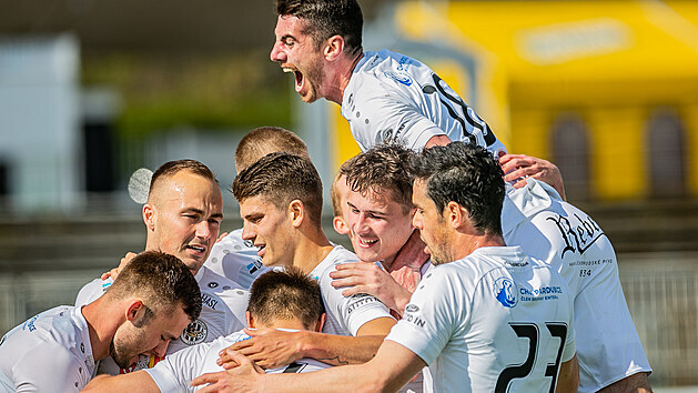 Fotbalist Hradce Krlov oslavuj vstelen gl.