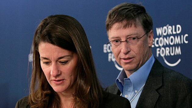 Melinda Gatesov a Bill Gates (Davos, 26. ledna 2007)