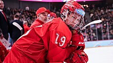 Ruský hokejista Matvej Mičkov na olympiádě mládeže 2020 v Lausanne.