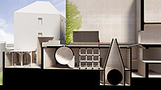 Mezi budovami SEFO, kterých bude celkem p�t, se bude nacházet zahrada slou�ící...