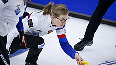 Česká skipka Anna Kubešková na mistrovství světa v Calgary.