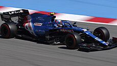 Esteban Ocon z týmu Alpine v kvalifikaci na Velkou cenu panlska F1.