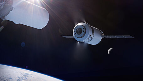 Ilustraní obrázek kosmické lodi od spolenosti SpaceX.