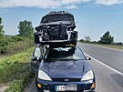 Slovenská policie zastavila na obchvatu Trnavy osobní auto vezoucí na stee...