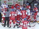 Potyka mezi eskými a ruskými hokejisty pi eských hrách