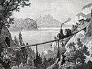 1871: parní vlak Vitznau-Rigi