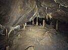 V jeskyni i jejím okolí jsou vechny typy krápník,