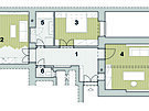 Byt v Brn: pdorys bytu - nový stav - 1 chodba 12,7 m2, 2 obytný prostor 27,2...