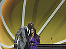 Michael Jordan (vlevo) a Vanessa Bryantová pi uvedení Kobeho Bryanta do Sín...