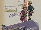 Reklamní plakát z roku 1953. Darujeme Milku.