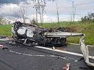 Pi dopravní nehod na dálnici D4 u Oboit na Píbramsku se zranili idi ve...