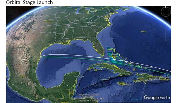 Plnovan trajektorie prvn orbitln mise Starship