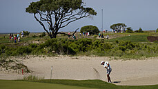 Max Homa pi tréninkovém kole ped PGA Championship na hiti Ocean Course.