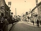 Ulice Dolní brána v pondlí 10. íjna 1938, tedy v den píjezdu wehrmachtu do...