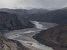 Grónsko, pohled z vrtulníku éfa americké diplomacie Antonyho Blinkena, který...