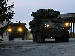 Do Ran�í�ova na Jihlavsku �asn� ráno dorazila první �ást konvoje amerických...